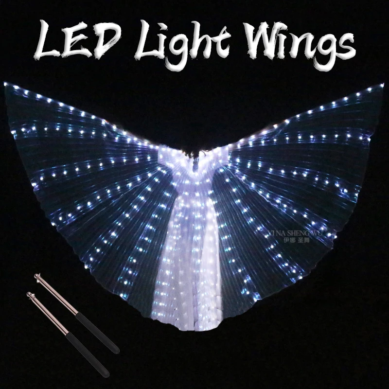 LED Fairy Wings Cloak Adult Dancers Luminous Butterfly Wings Carnival Belly Dancing Performance Stage Party Props LED Isis Wings