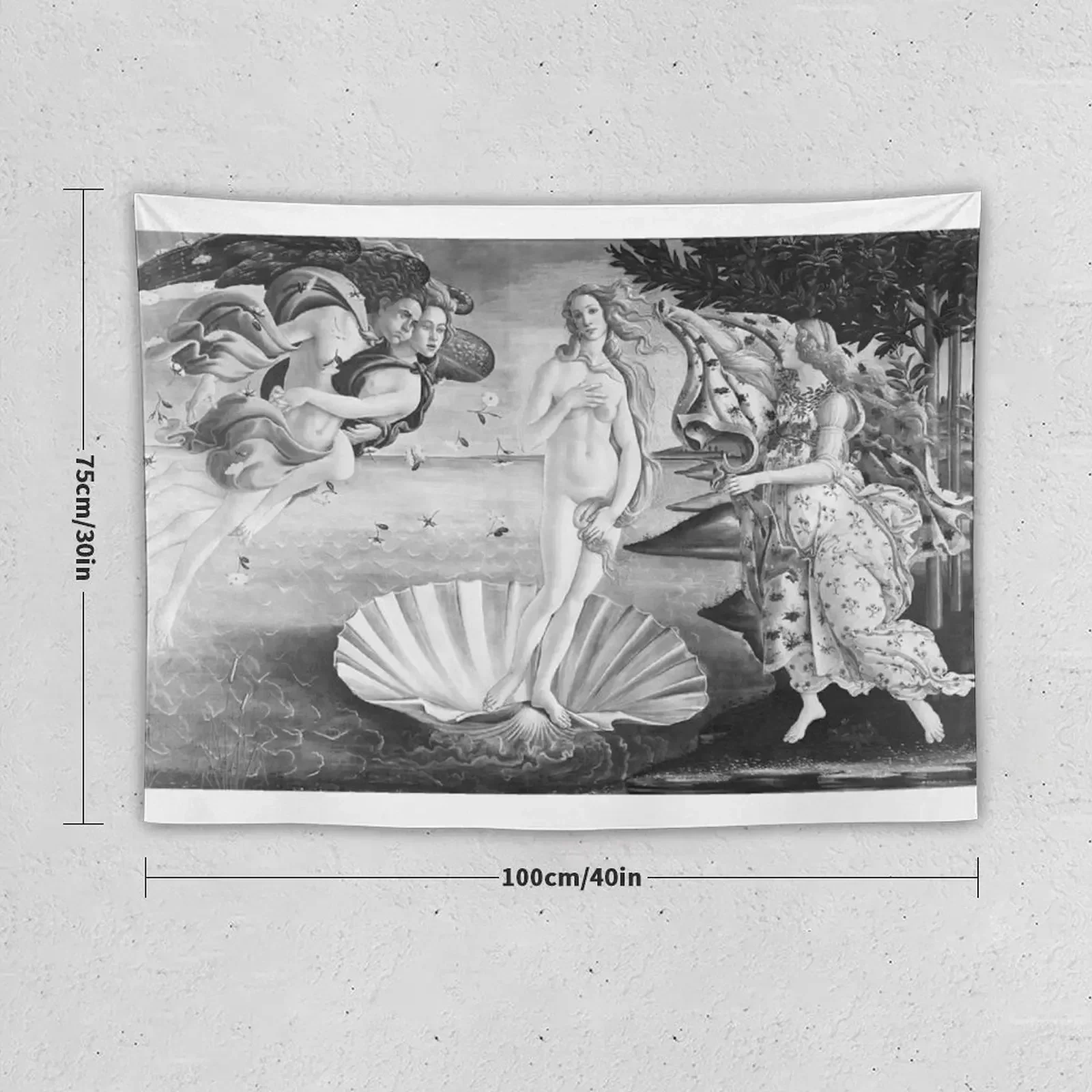 The Birth of Venus - Botticelli Black and white Tapestry Wallpaper Bedroom House Decoration Tapestry