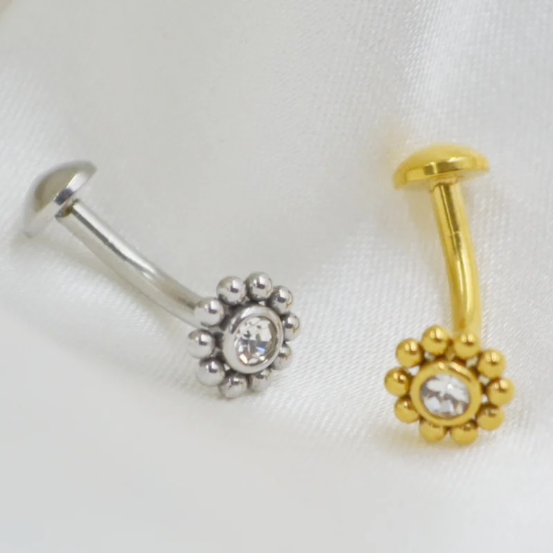 Lot10PCS 14G All Stainless Steel CZ Navel Belly Button Bar Barbells Body Piercing Jewelry