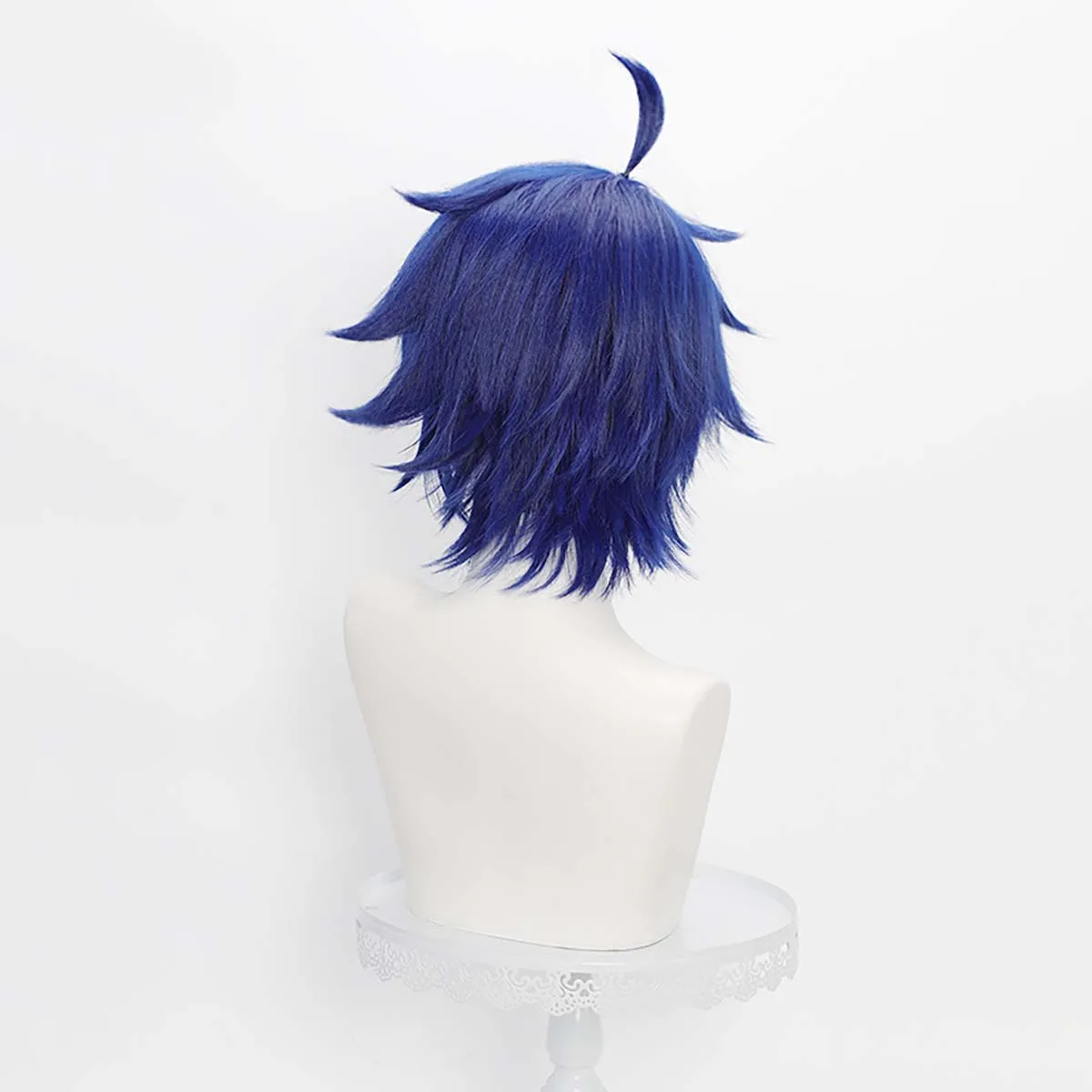 Anime Tougen Anki Shiki Ichinose Cosplay  Short Dark Blue Synthetic Hair Wig