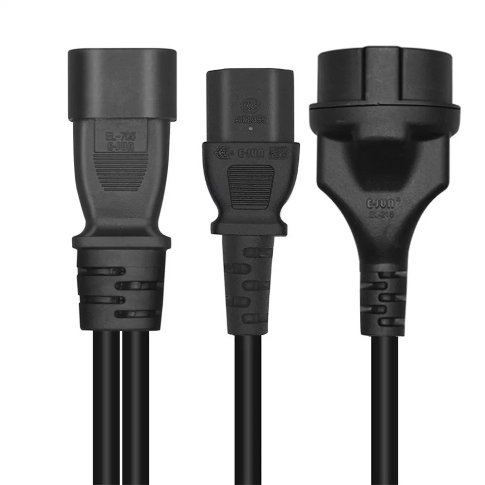 C14 Male Splitter Power Cord 1 to 2 Adapter C14 to C7 Female EU 4.8mm Socket 250V Pure Copper Conductor Splitter Powe Cable