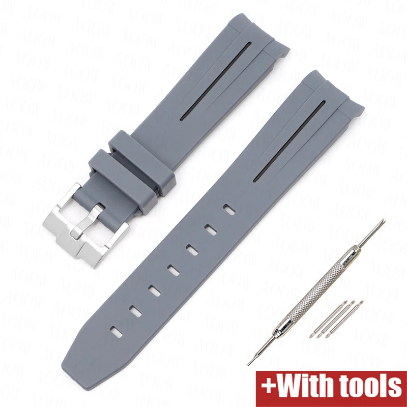 Резиновый ремешок с изогнутым интерфейсом, подходит для MoonSwatch 20 мм, мужские и женские водонепроницаемые спортивные часы-браслет2028