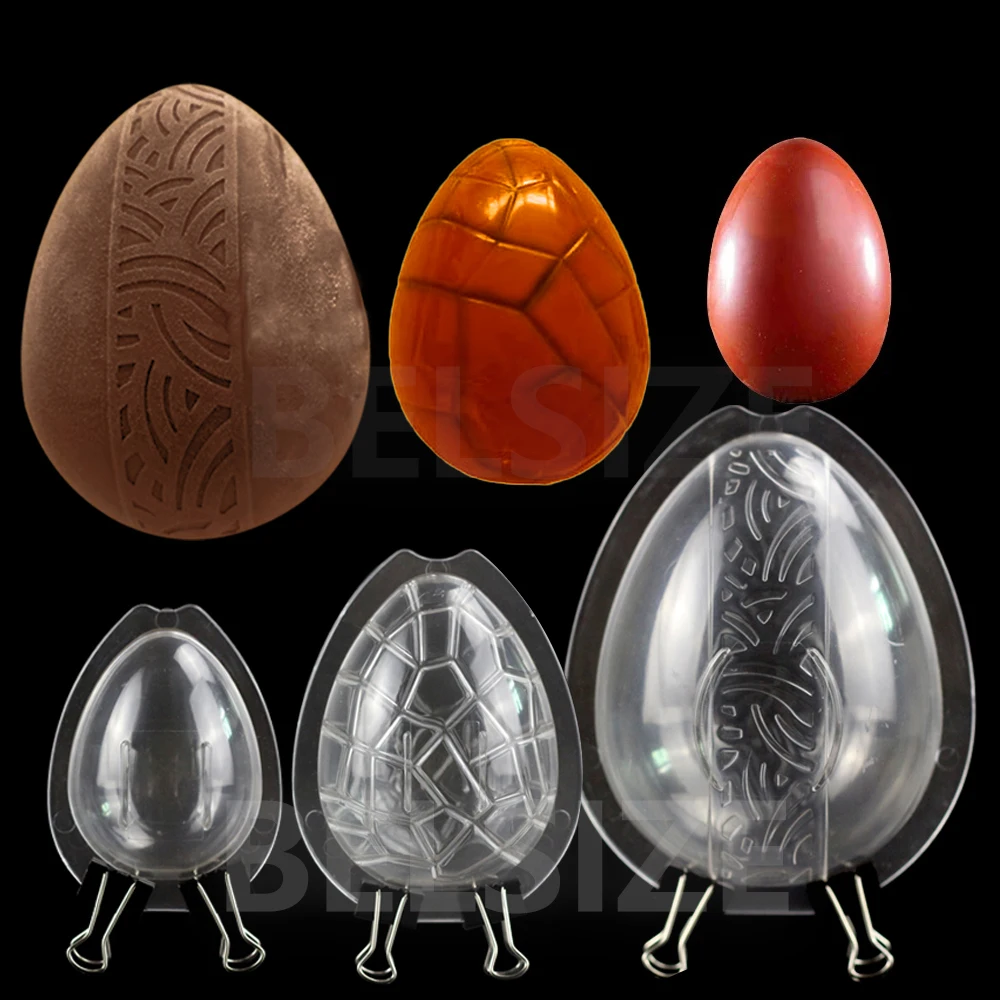 3 Style 3pcs/set  Easter Dinosaur Egg 3D Polycarbonate Chocolate Mold Cake Decorating Tools Baking Mold Pastry Tools Cake Molds