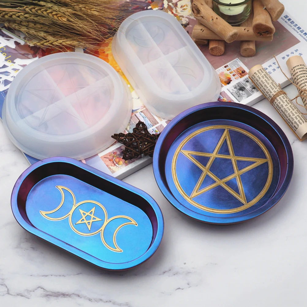

Resin Epoxy Mold Plate Molds Reusable Silicone Tray Round DIY Coaster Portable Jewelry Accessories Kids Gift