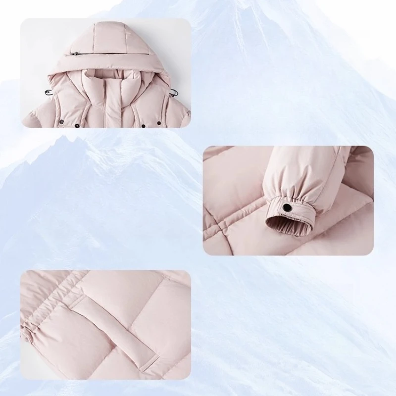 Chericom Women's Down Jackets 2025 Winter Drawstring Hooded Stand Collar Down Coats Fashion Sporty Commute Outerwear Y309098Y