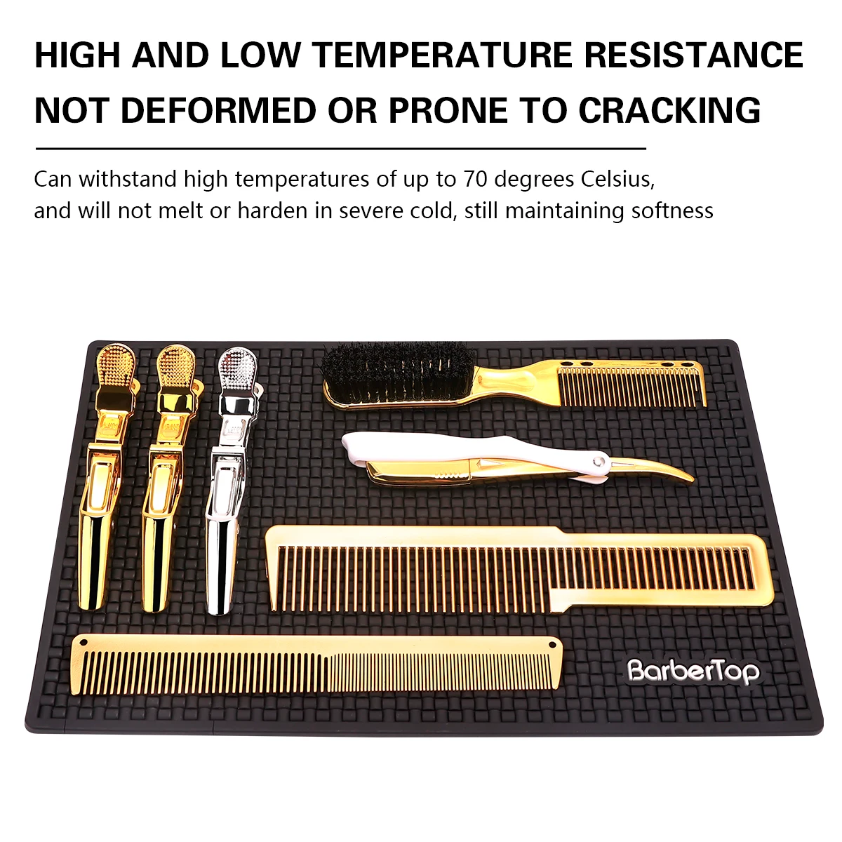 Nero antiscivolo Mini strumento per parrucchiere Tappetino antiscivolo per stazione per tosatrici Forbici Trimmer Strumenti per taglio di capelli Stoccaggio Barbiere