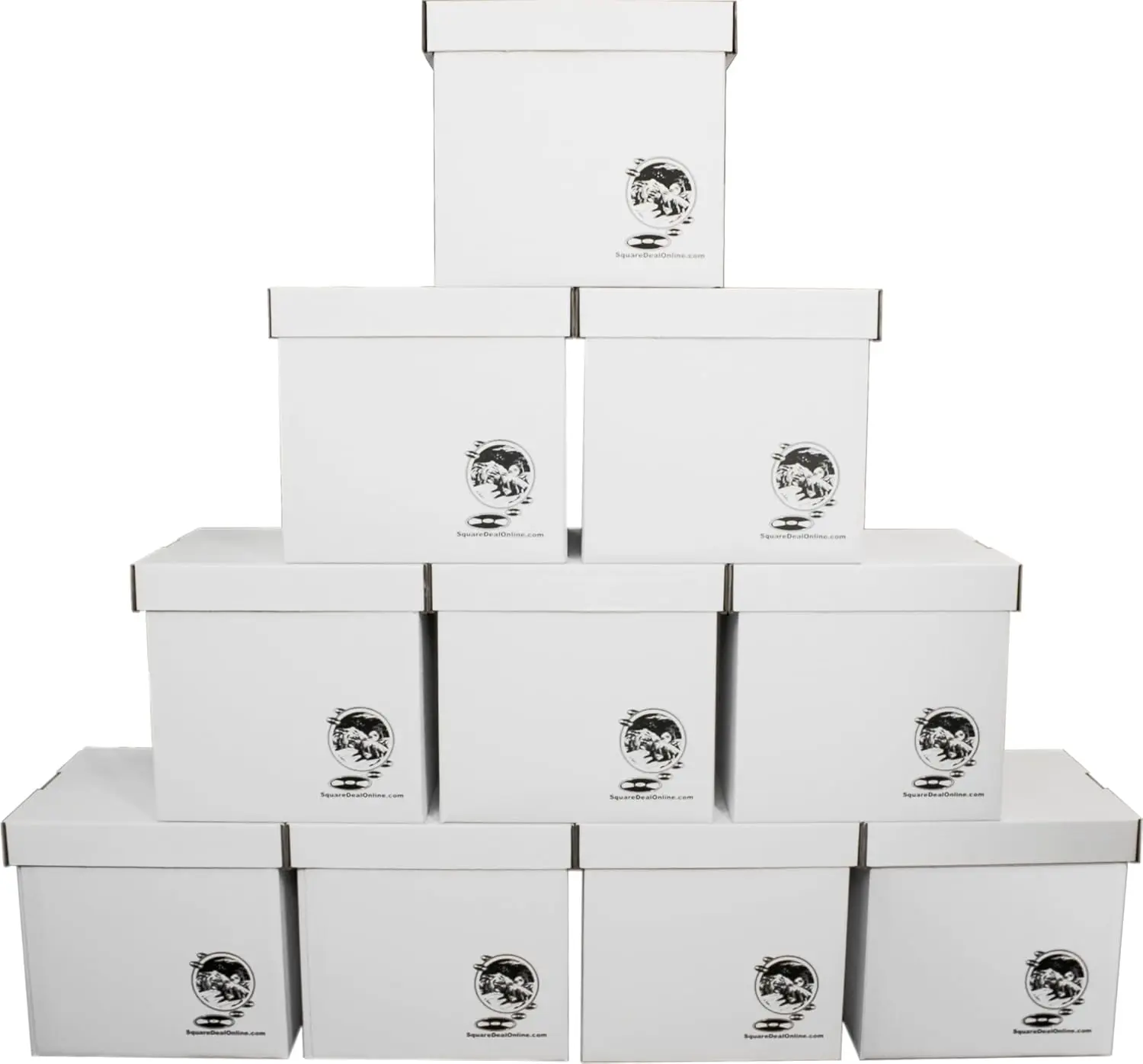 

Durable Set of 10 12 inch Vinyl Record Storage Boxes - Heavy-Duty Cardboard Construction with