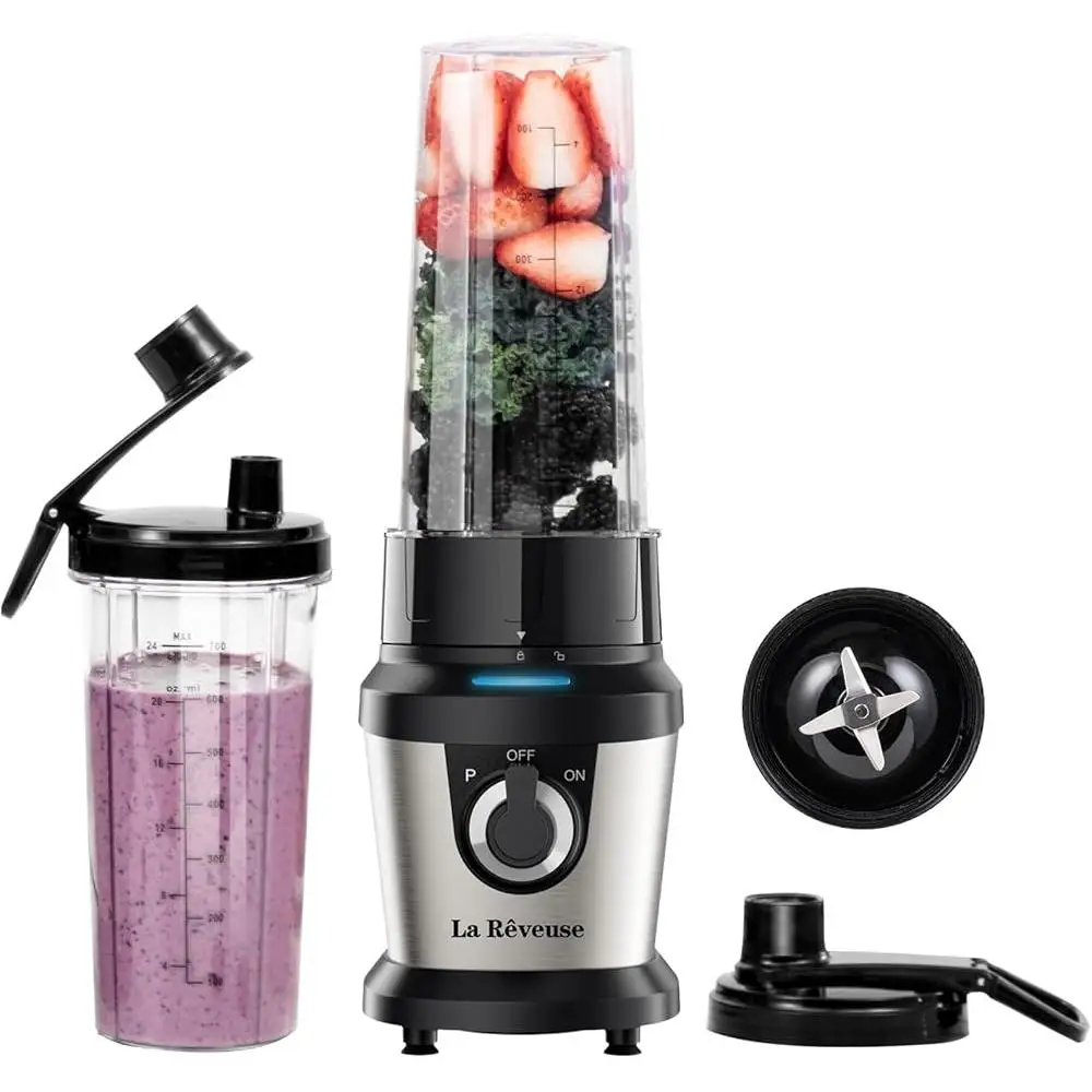 400 واط 300 واط مجموعة خلاط الخدمة الواحدة عصارة عصير المحمولة عالية السرعة شفرة فولاذية BPA الحرة شرب الحاويات