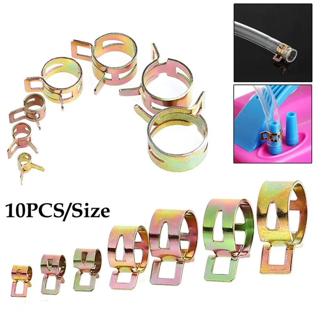 

10Pcs/set Spring Band Fuel Hose Clips Silicone Pipe Clamp Reusable Optional Clamp 6mm 7mm 8mm 9mm 10mm 11mm 12mm 13mm 14mm 15mm