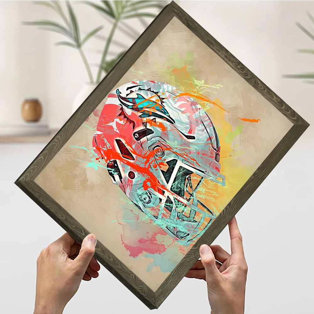 ميامي الدلافين خوذة المشارك تخصيص مطبوعة حائط لوح رسم الفن هدية للديكور الداخلي غرفة الحمام ديكور المنزل #3