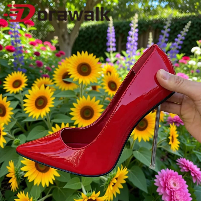 

NEW Customize 12cm Red inside Women Metal Pumps Patent Leather Stilettos High Heels Pointed Toe Unisex Man For Shoes 2026