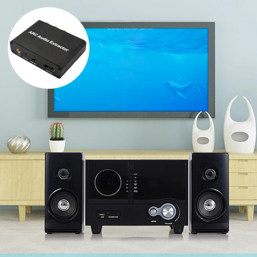 ARC Return Channel Converter ARC zu SPDIF Koaxial L/R Stereo 3,5 mm Klinke Audio Adapter für HDTV Soundbar Verstärker