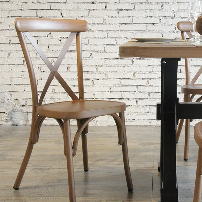 

Rustic Vintage Style Bentwood Stackable Chair Wooden Crossback Chair Restaurant Bistro Crossback Dining Chair