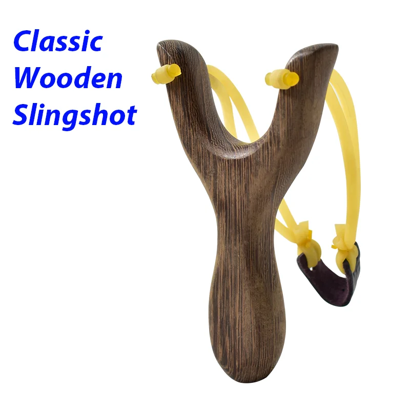 

Powerful Solid Wood Technology Wooden Slingshot Outdoor Precision Hunting Competitive Tube Rubber Band Shooting Catapult