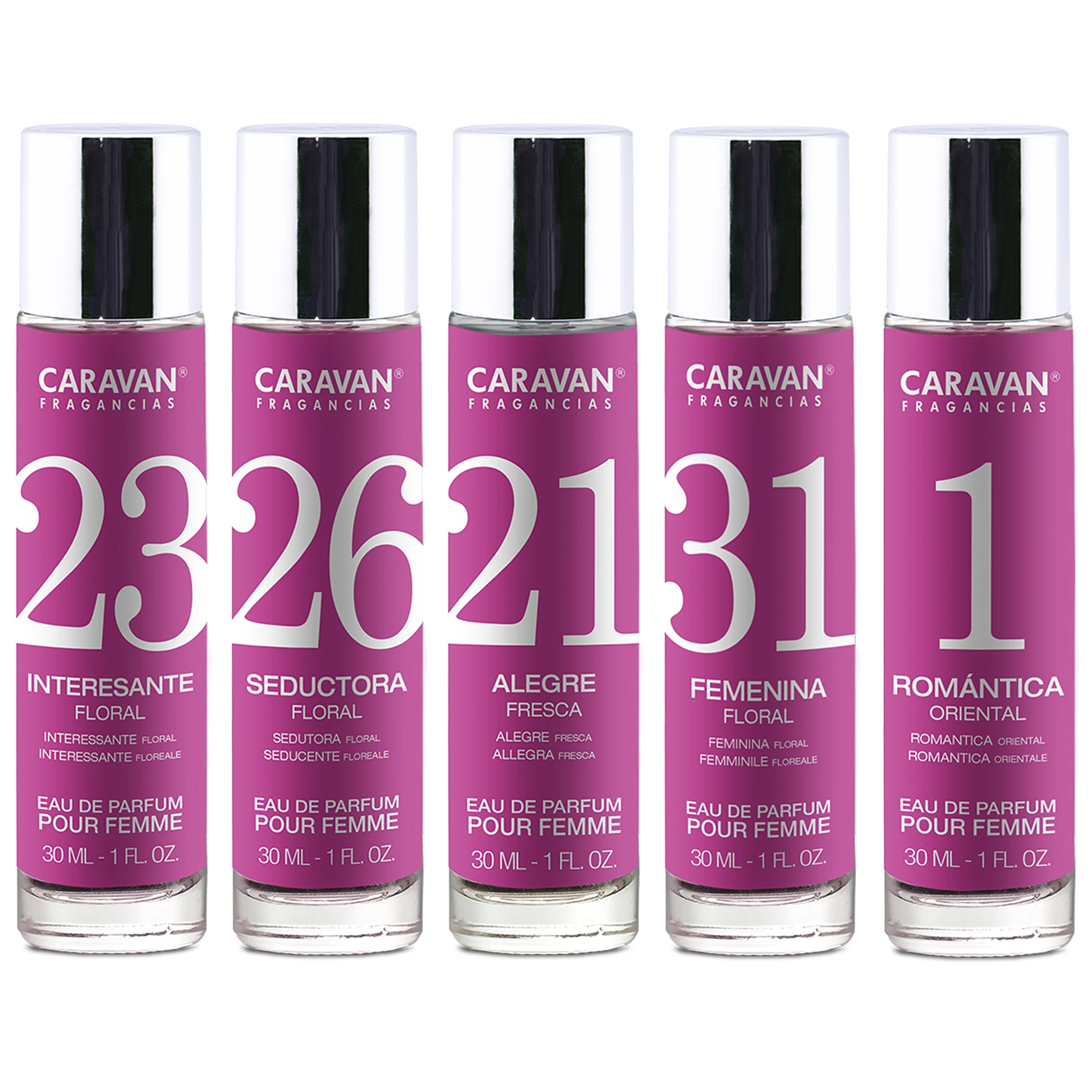 5X Caravan perfumes SURTIDOS de mujer Nº1 + Nº21 + Nº23 + Nº26 + Nº31.