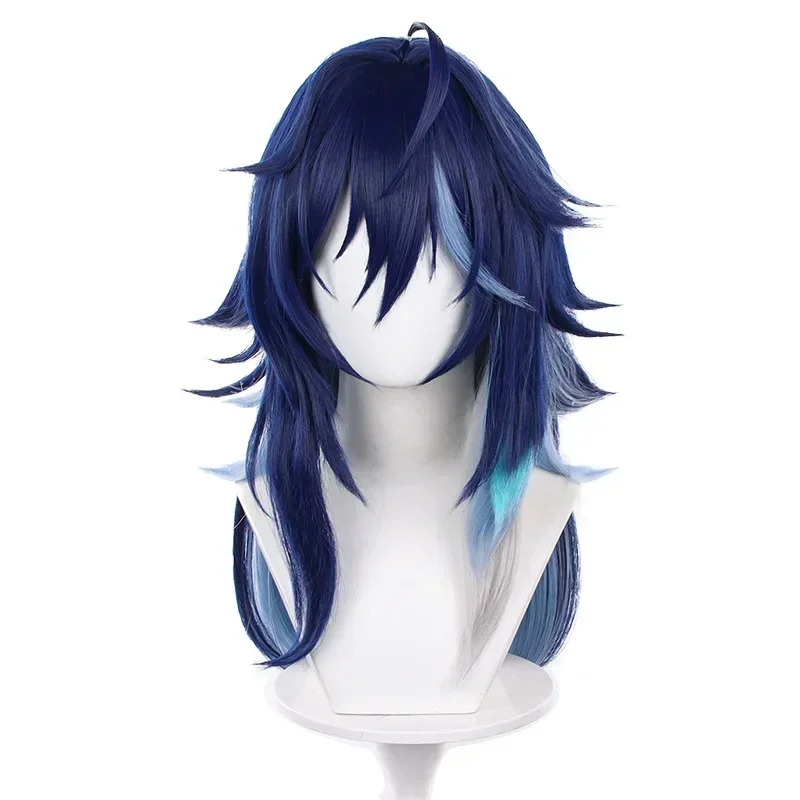 Genshin Impact Ororon Cosplay Wig Dark Blue Short Hair Halloween Party for Women Men + Free Cap  Role Play Comicon