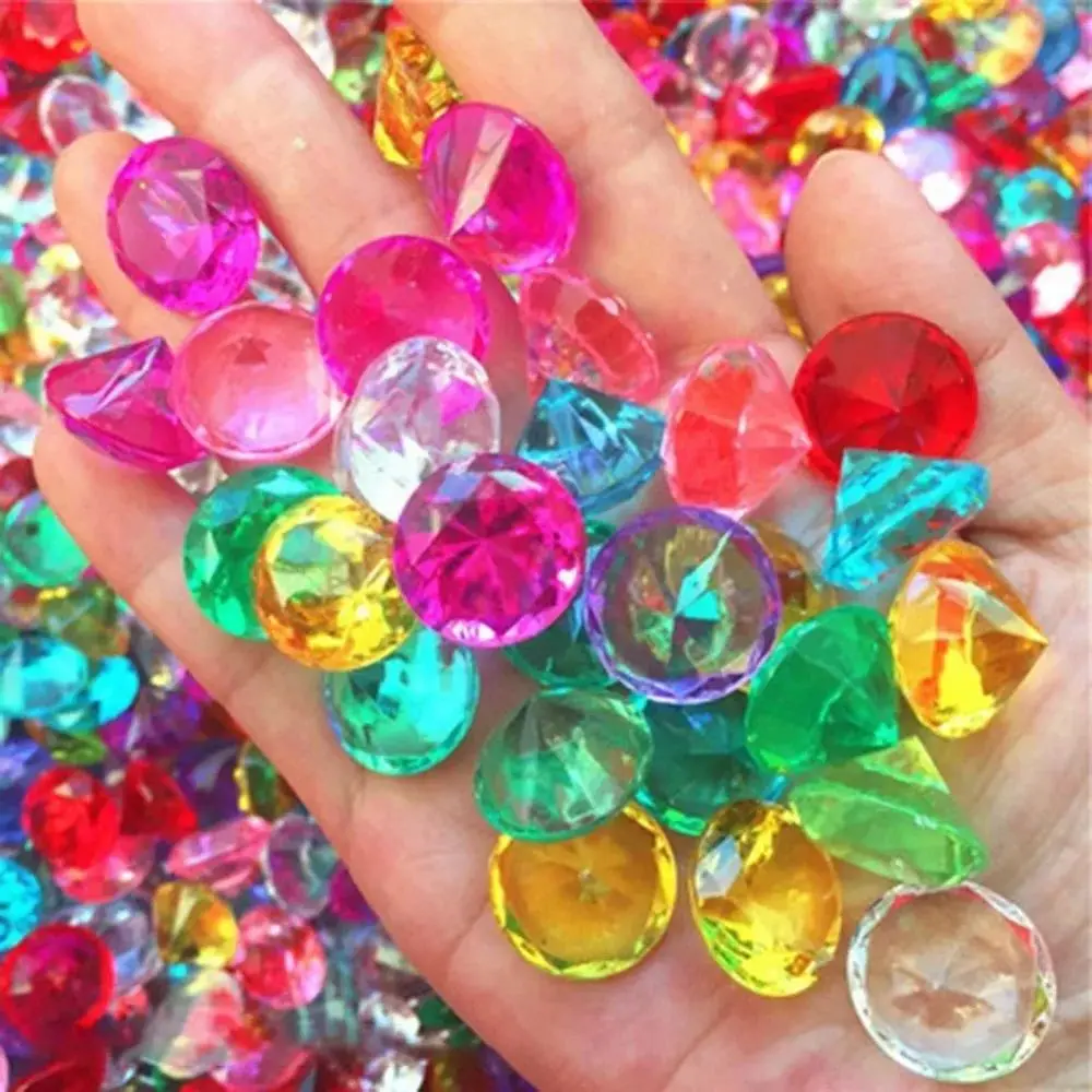 10pcs Fake Diamond Crystal Gem Colorful Toy Treasure Chest Pirate Acrylic Paperweight Art Craft Photography Props Decorative Gif view 4