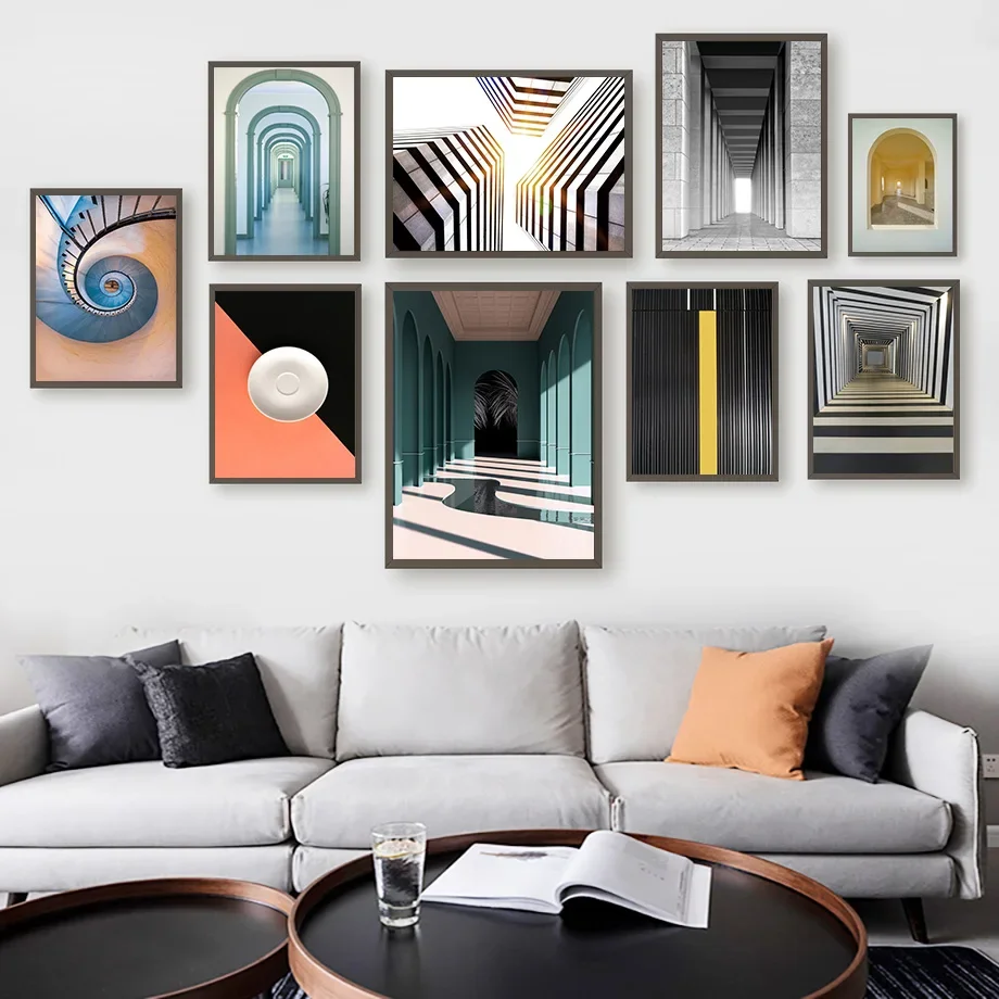 

Modern Architectural Geometric Space Wall Art Canvas Painting Nordic Posters And Prints Wall Pictures For Living Room Decor