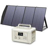 ALLPOWERS Solar Panel kit 100W 140W 200W Portable Solar Charger with Portable Power Station 600W  LiFePO4 Battery Generator UPS