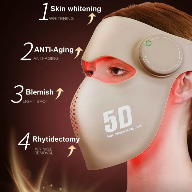 New Color Light 5D 3D Beauty Household Skin Rejuvenation and Whitening 510K Photon Facial Mask Instrument