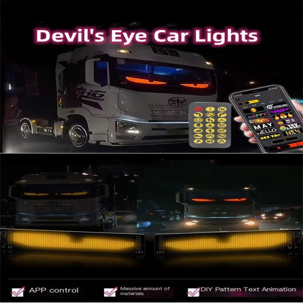 Truck windshield remote control flexible led eye animation display smart scrolling message eye Soft LED Sign Board for trucks