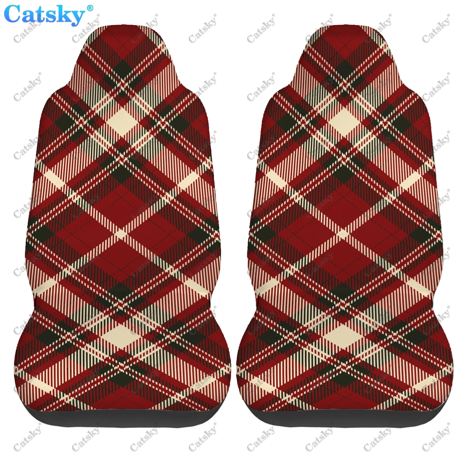 Tartan Plaid Pattern Car seat cover interior accessories printed pattern protection stain-resistant seat cover