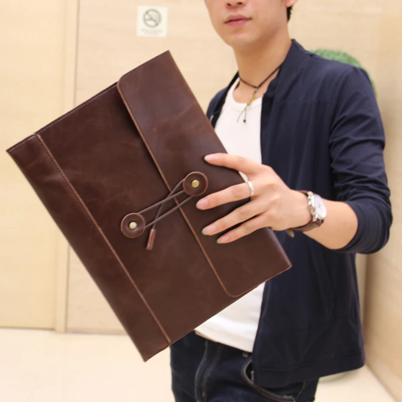 Excellent Men/Women Multifunction Office Documents Bag A4 File Pouch Meeting Envelope Bag Business Conference Clutch Retro Style