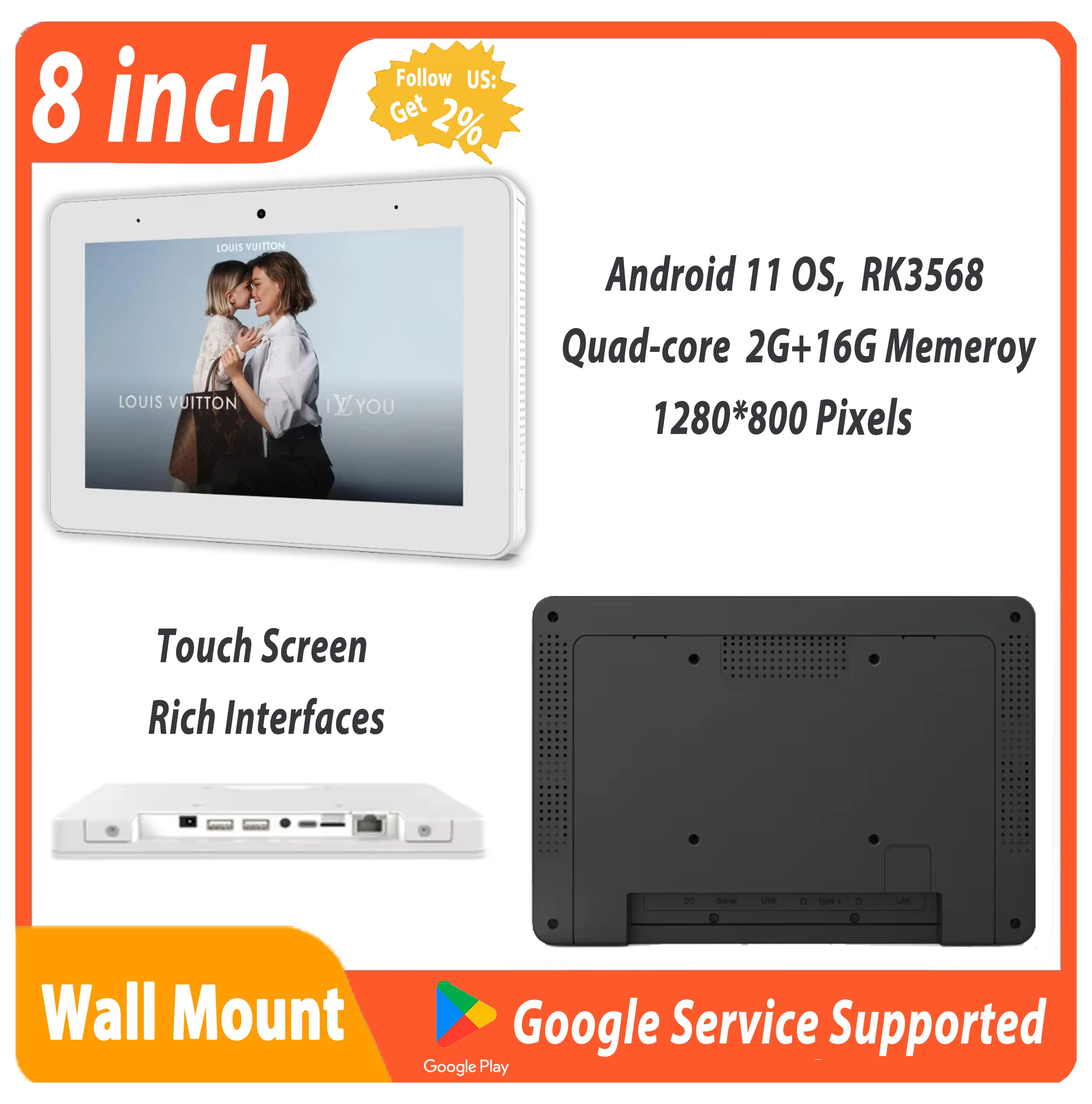 Free Shipping Wall Android Tablet Android 11 Smart Home Controller Touch Screen Monitor With Inbuilt VESA Mount POE Optional NFC