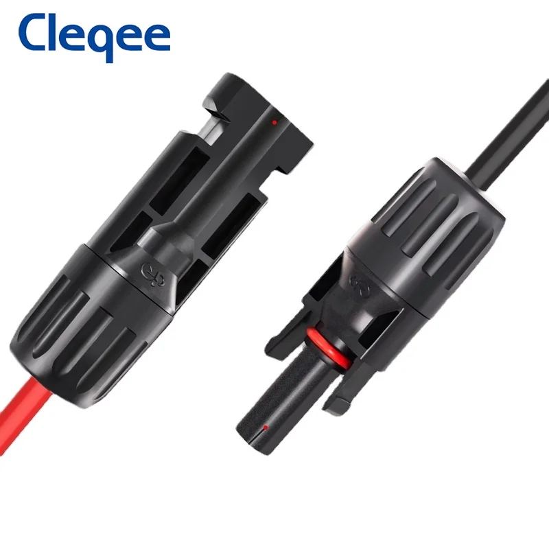 Cleqee T10030+31 Solar Panel Male Female Connector to DC 8mm Adapter Extension Cable 16 AWG with DC 5.5mmx2.5mm Adapter 1.8M