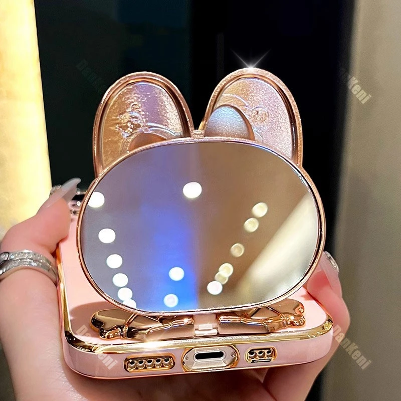 Note 9 Lucky Rabbit Holder Bracelet Plating Phone Case For Xiaomi Redmi Note 9 9Pro 9S 9T 10Pro 10 10T 10S 11 11Pro 8 8Pro Cover