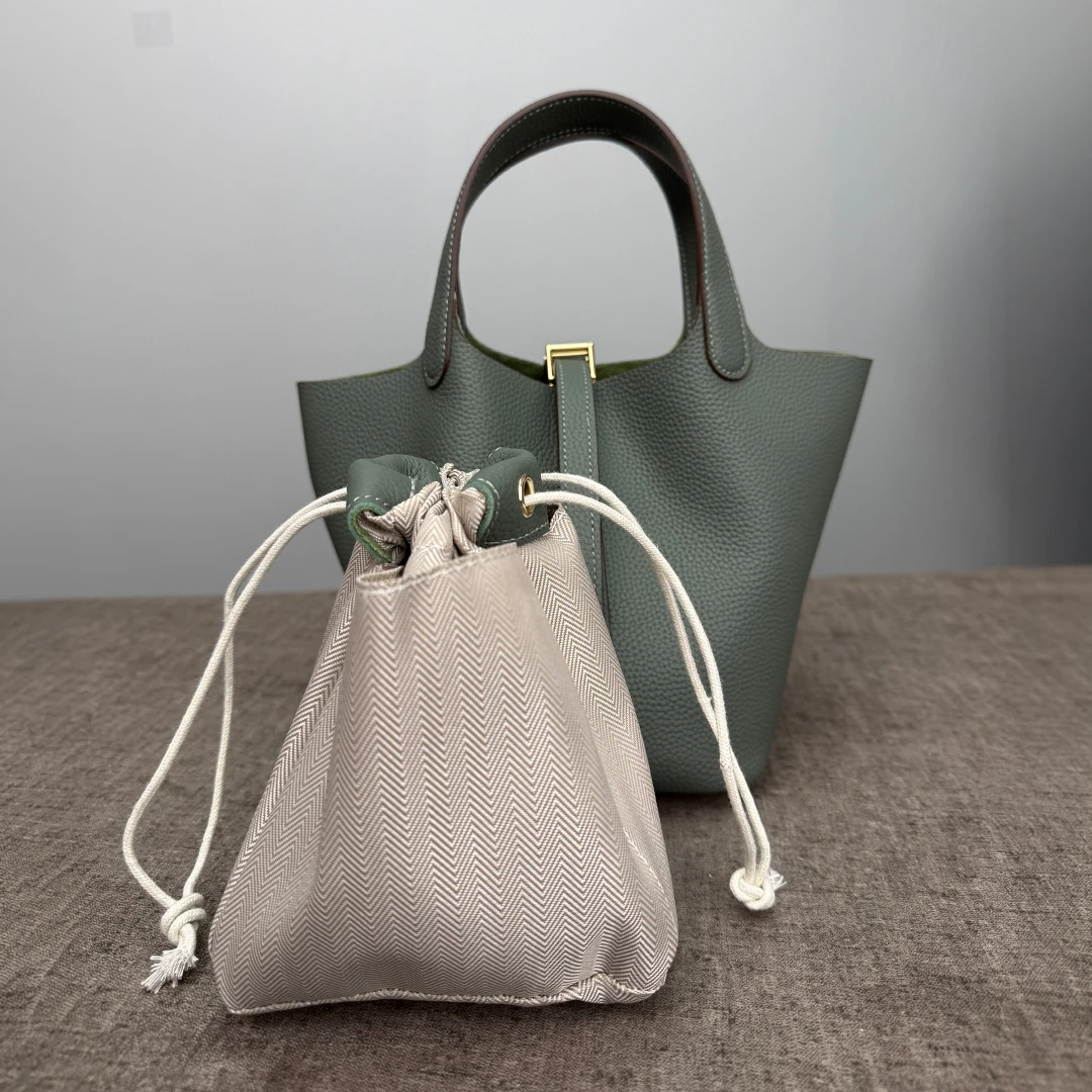 Damen Tasche Echtes Leder Oberer Griff Tragetasche Große Kapazität 3 Größen Hand Schulter Designerstil Eimerform Strukturiert Minimalistisch Tägliche Verwendung Büro Einkauf Eimerform Strukturiert Minimalistisch – Detail 19
