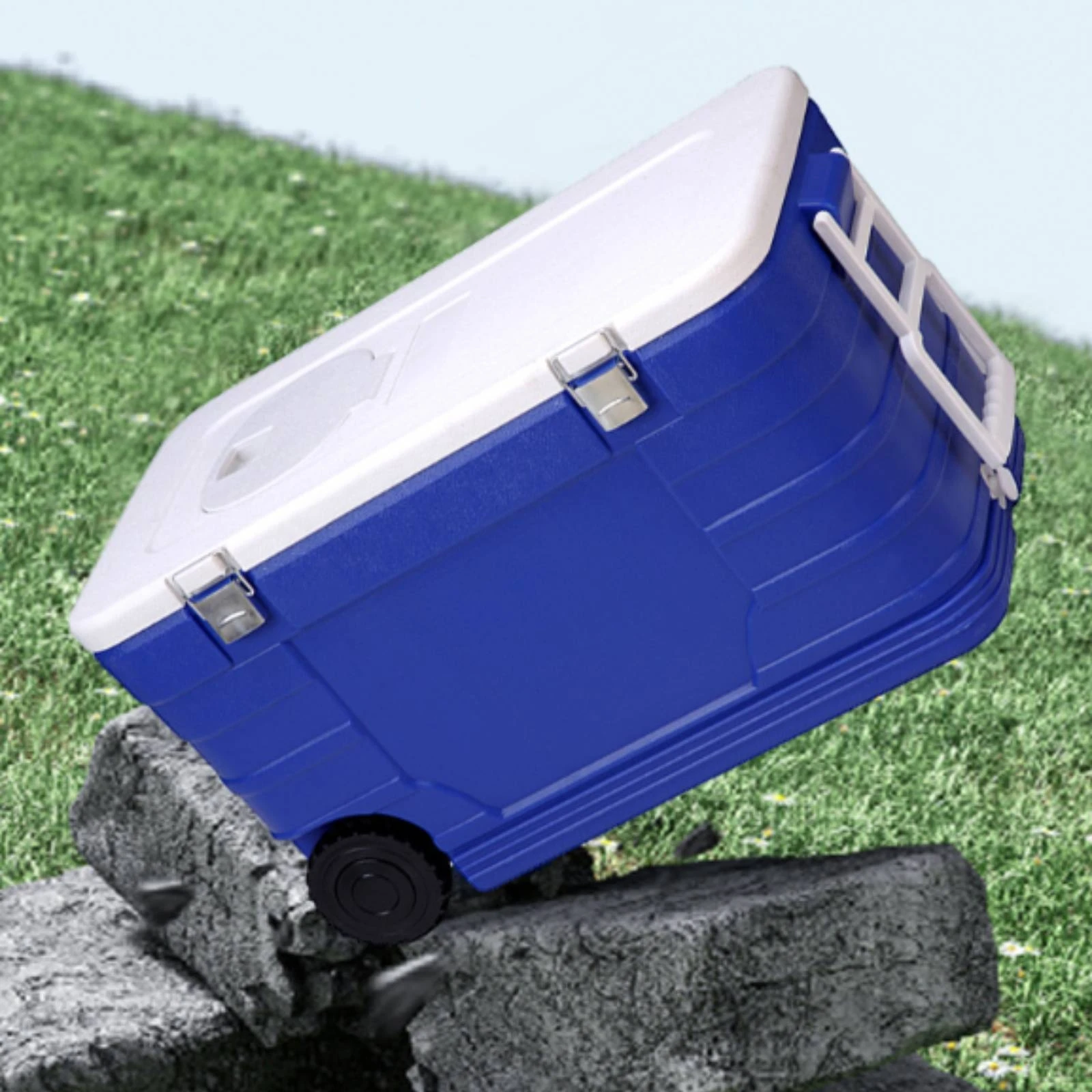 Cooler Box with Ice Pack Heavy-Duty Insulated Cooler Cool Box with Lid Food-Safe Safe Icebox Easy to Carry for Campers, Camping view 3