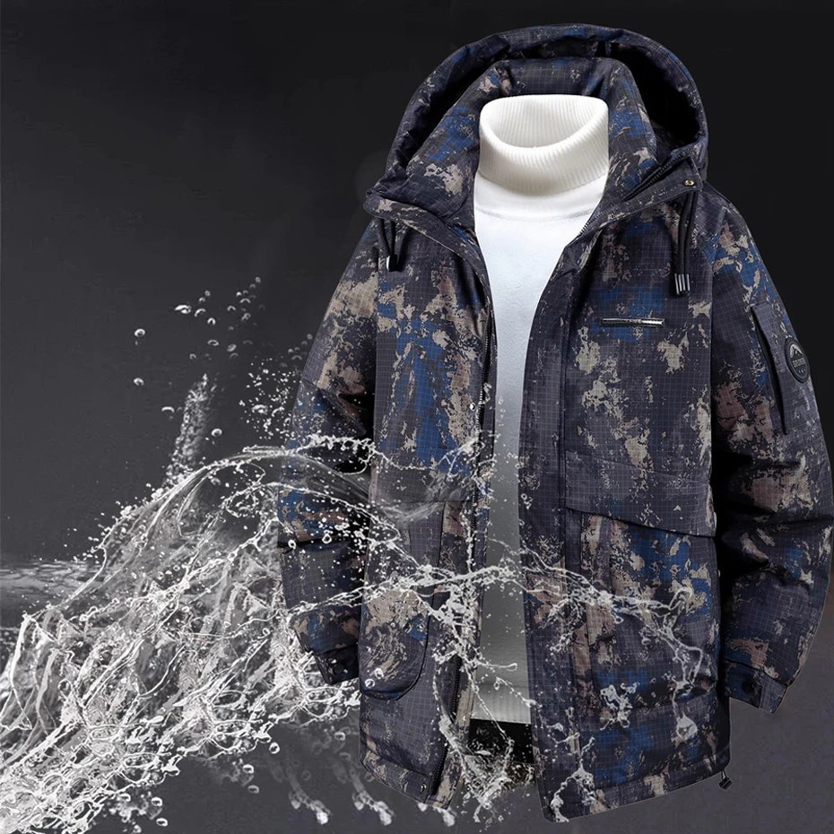 Winter Parkas Men Waterproof Windbreaker Jacket Fashion Casual Camouflage Coat Male Thick Jackets Outerwear Outdoor