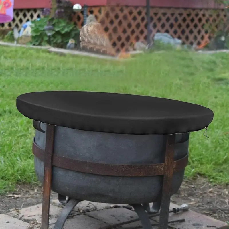 Large Fire Pit Cover Patio Fire Pit Cover BBQ Grill Outdoor Garden Yard Waterproof Fire Pit Table Protector Home Accessories