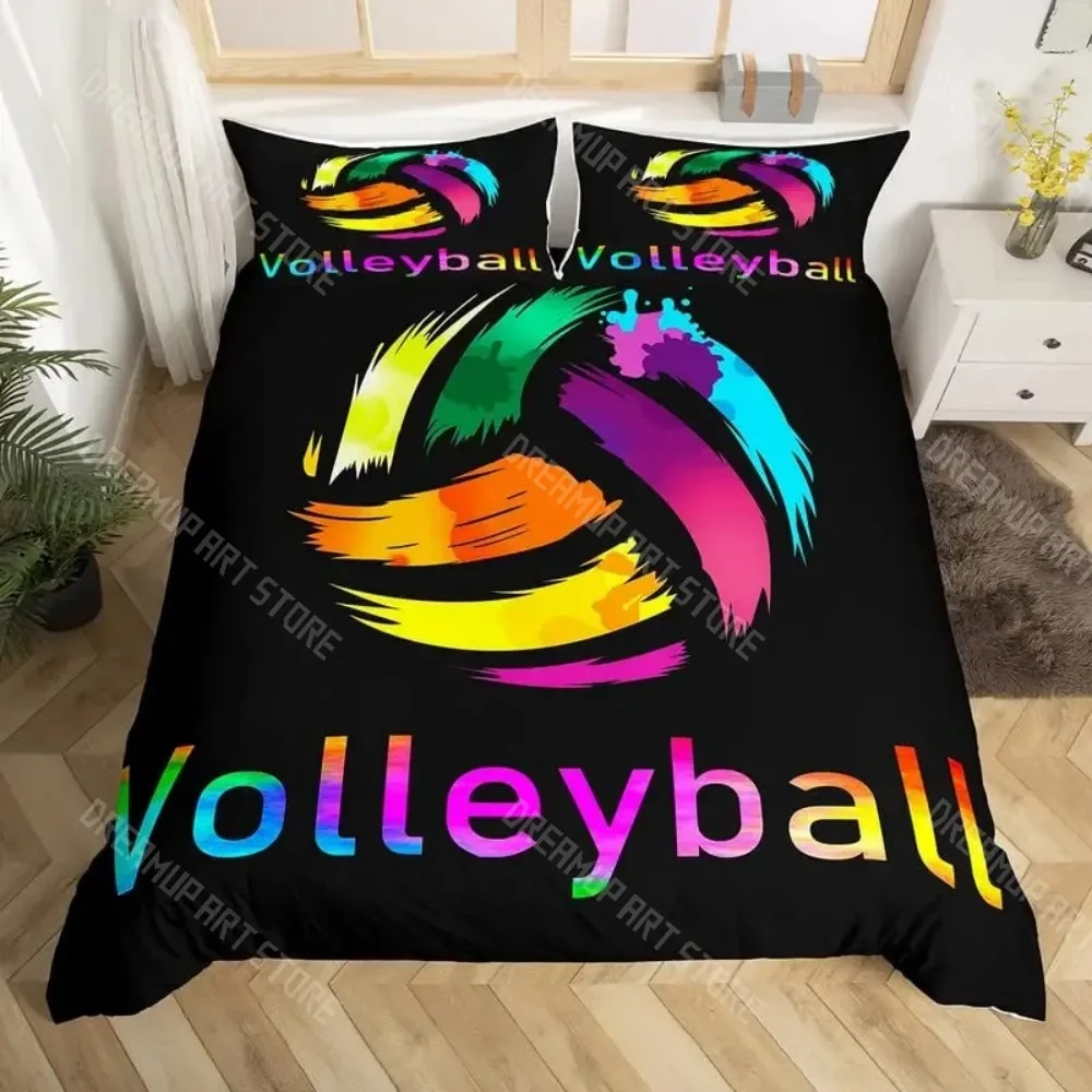 

Volleyball Sport Bedding Set Sports Theme Duvet Cover King Queen Watercolor Volleyball Comforter Cover Ball Game Quilt Cover