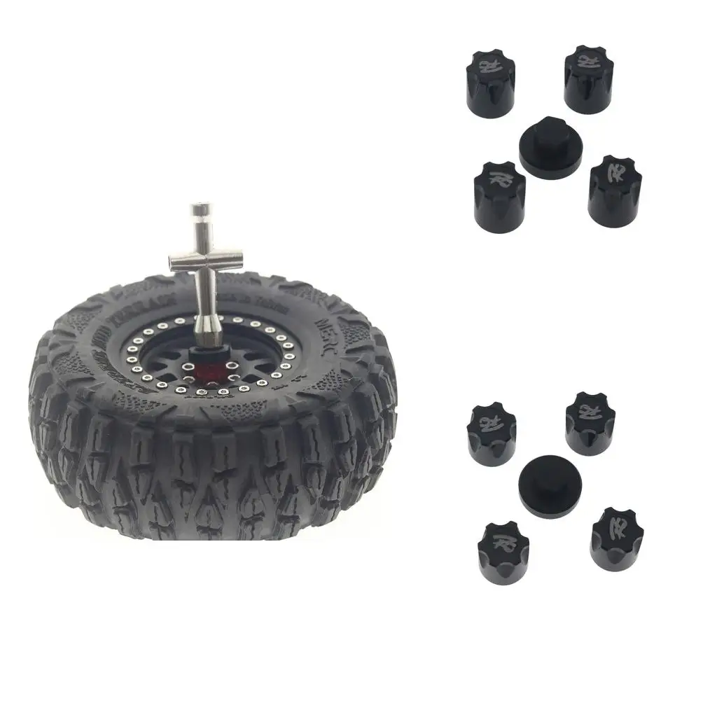 8 шт., центр обода радиоуправляемого автомобиля из алюминиевого сплава: 10 RC Crawler MST, черный