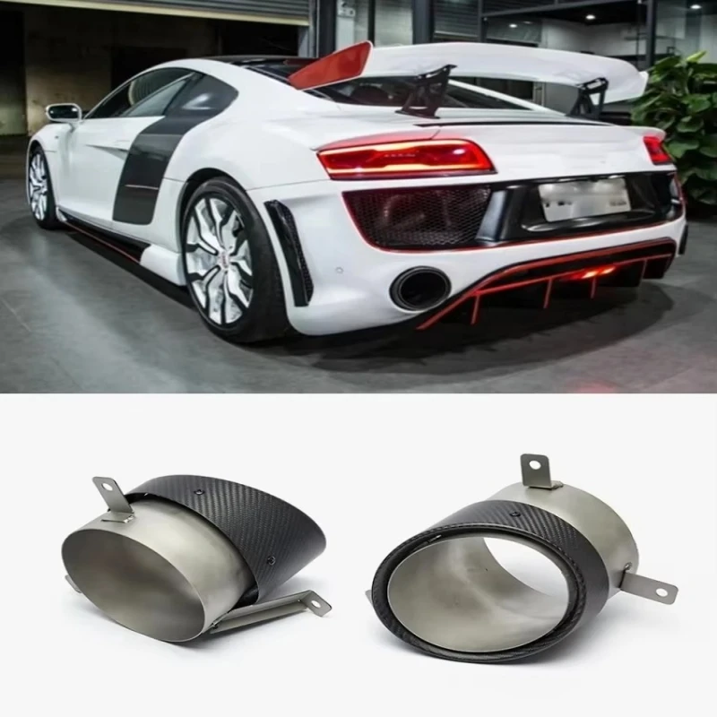 

Car Carbon Fiber Muffler Pipe, Exhaust Tailpipe System, R8 V10 2007-2012, 1 Pair
