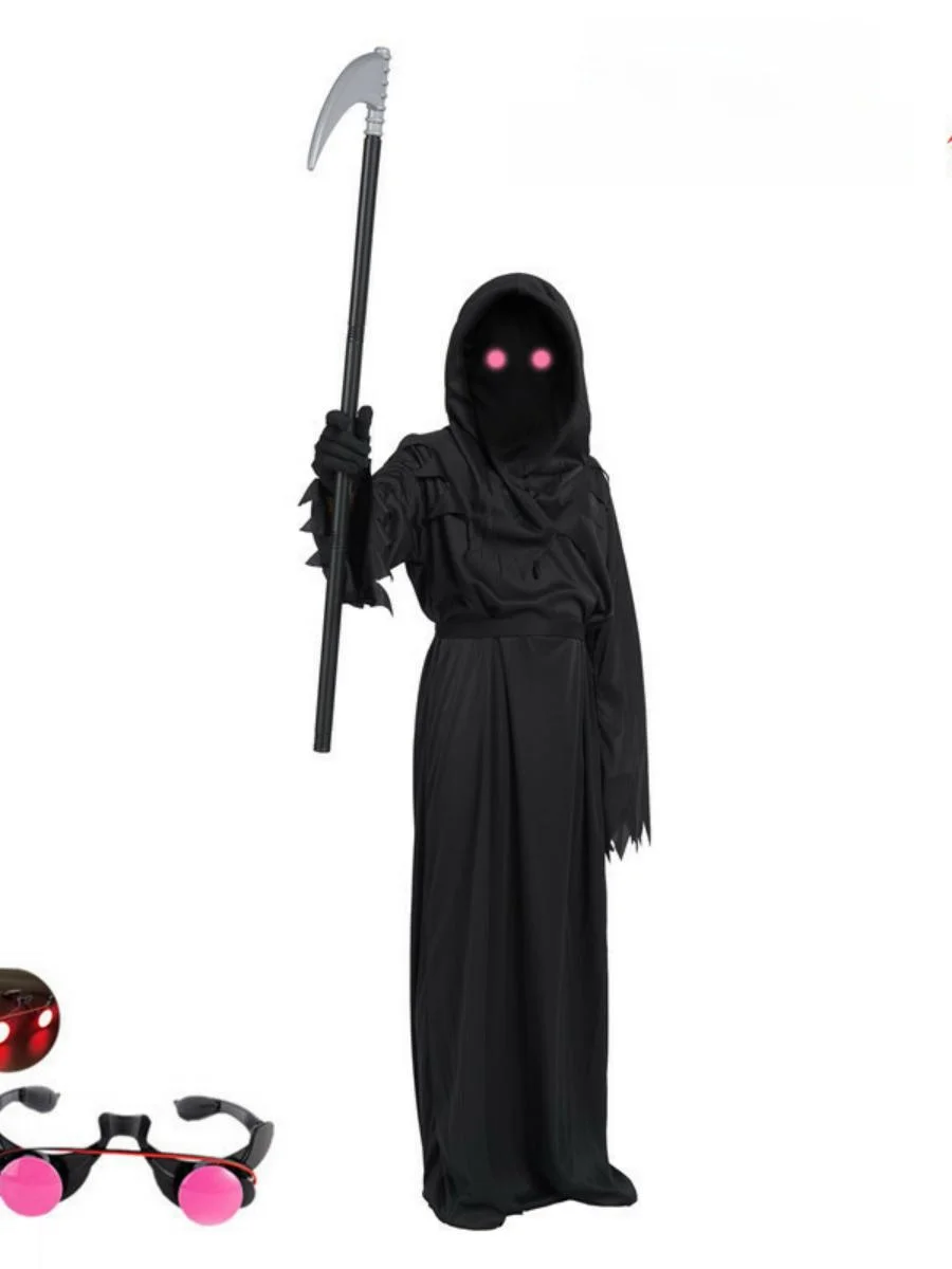 New Mystery Horror Costume loween Role-plang Clothes Boys Scythe Monster k Menger Ghost Death God Cosplay Clothes