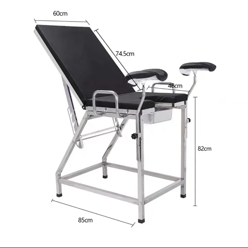 Cama epóxi do aço inoxidável para o exame paciente do hospital, cama semi automática