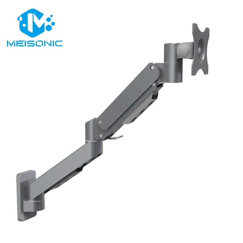 M9-WA02-X-DK Gas Spring Monitor Arm Articulating Wall Mount Aluminum Holder for 13 to 32 Inch Screens