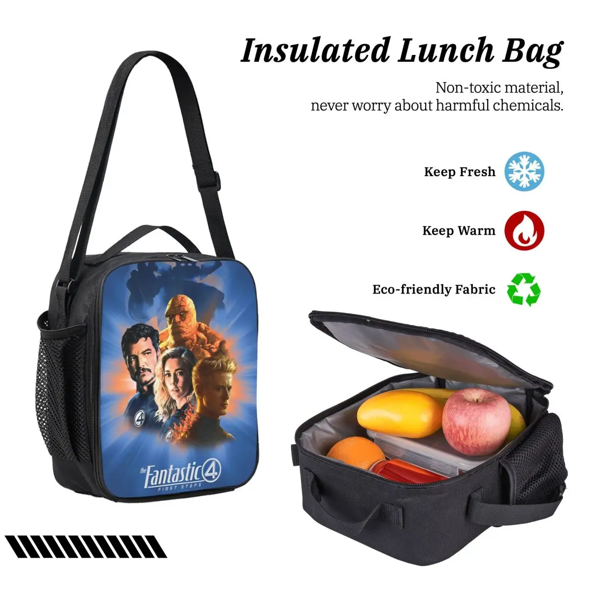 The Fantastic Four: First Steps 2025 Movie Merch Mochila Set para niños Cajas de lápices Conjuntos de mochilas con fiambrera para estudiantes
