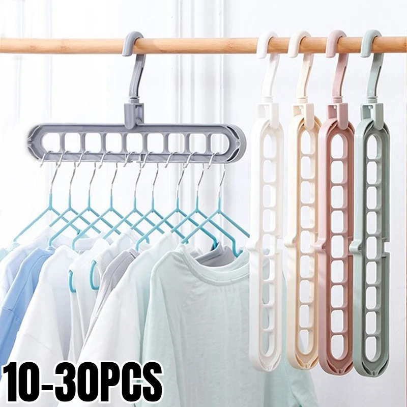 9 Hole Magic Clothes Hanger Space Saving Foldable Multi Function Organizer Rack for Scarf Tie Belt Drying Storage Home Travel