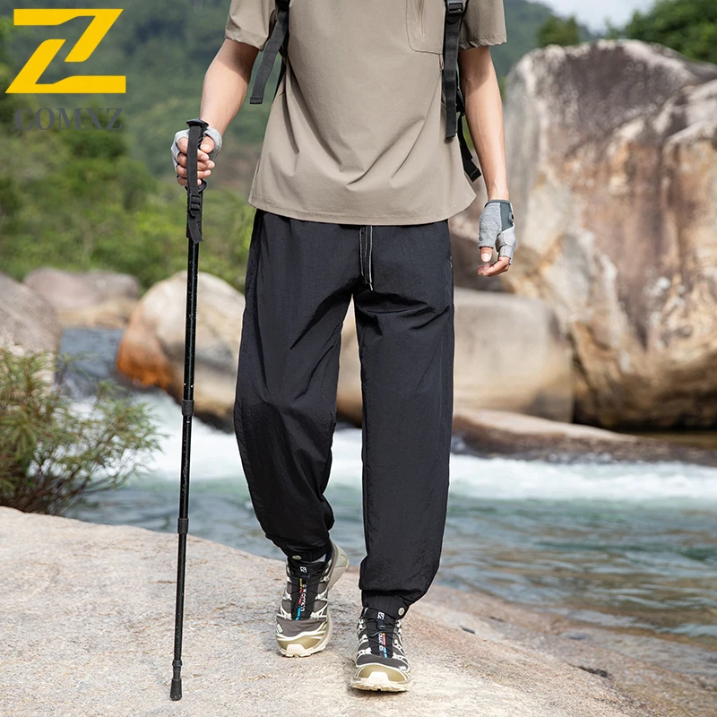 Men's Quick Dry  Cargo Pants 2025 New AutumnIce Silk Lightweight Straight Trousers Breathable Camping Travel Urban Trendy Pants