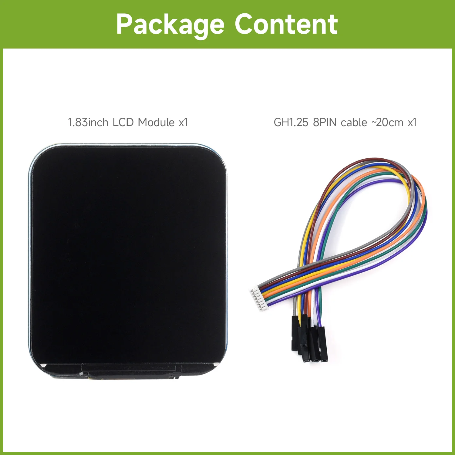 Fotografia 6: Módulo de exibição LCD Waveshare de 1,83 polegadas, chip de driver NV3030B incorporado, display micro LCD 240 × 280 para Raspberry Pi, Arduino, STM32