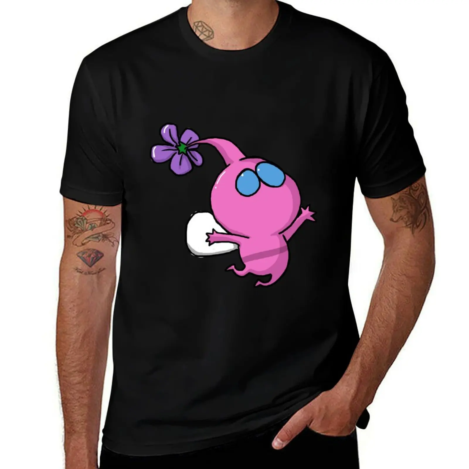 Pink Jumping Pikmin T-Shirt Casual Loose Daily Wear T-Shirt