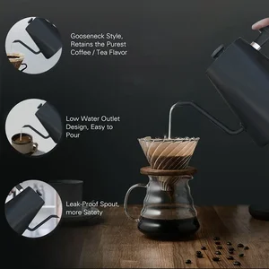 Tooseneck Electric ấm với điều khiển nhiệt độ, ấm đun nước cho cà phê và trà, chảo, 110V, 220V, 1200W 12 Điều khoản ấm đun nước chính - 5