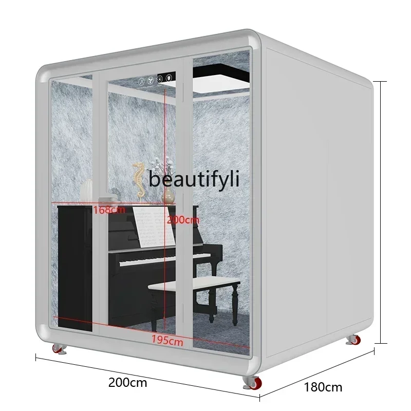 المحمول عازلة للصوت غرفة المنزل تسجيل استوديو مجموعة طبلة داخلي كتم المقصورة كابينة الهاتف غرفة الغناء غرفة البيانو H #6