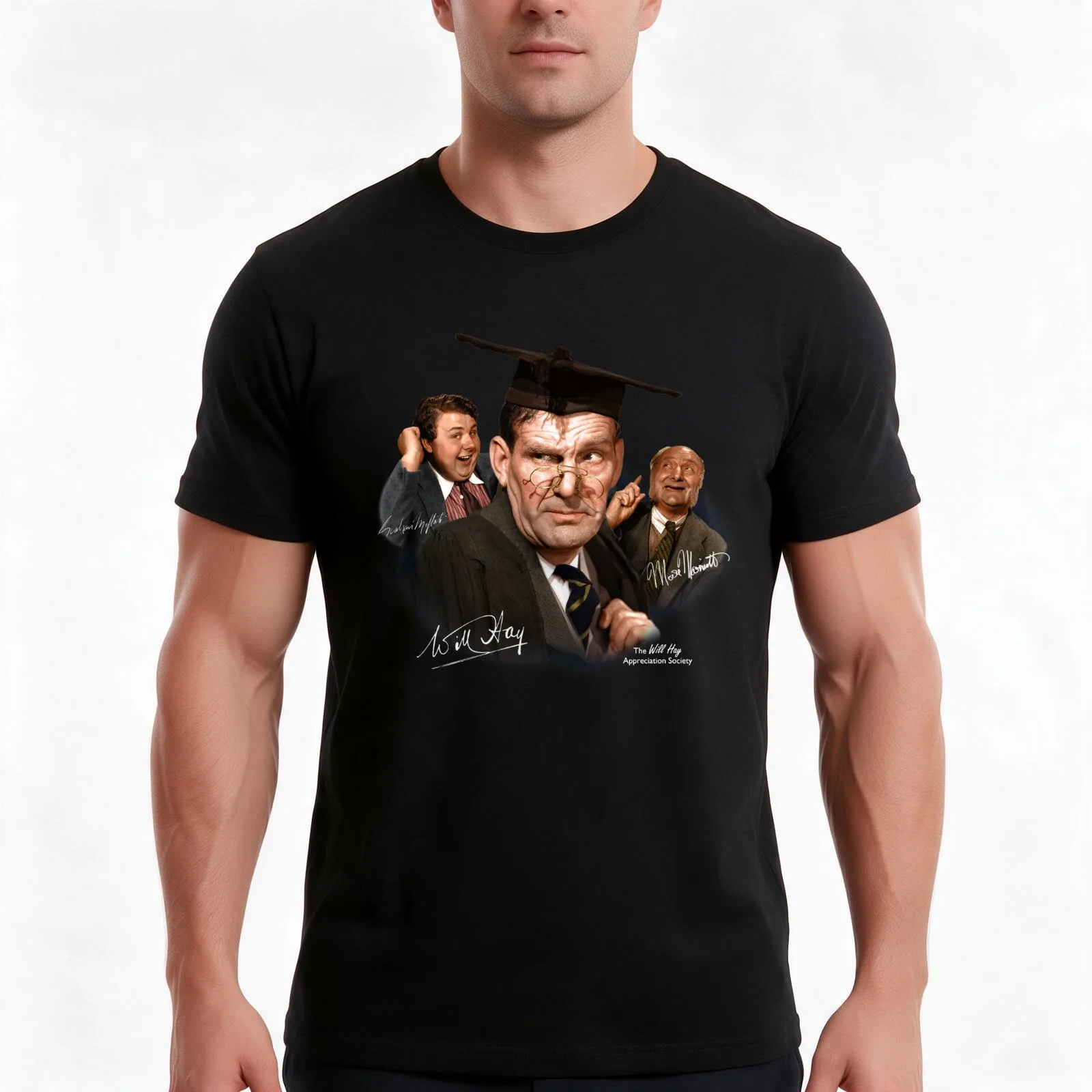 Will Hay, Moore Marriott & Graham Moffatt - Colourised T-Shirt, Summer Casual Cotton Tee, Oversized Streetwear Tops, 100% Cotton