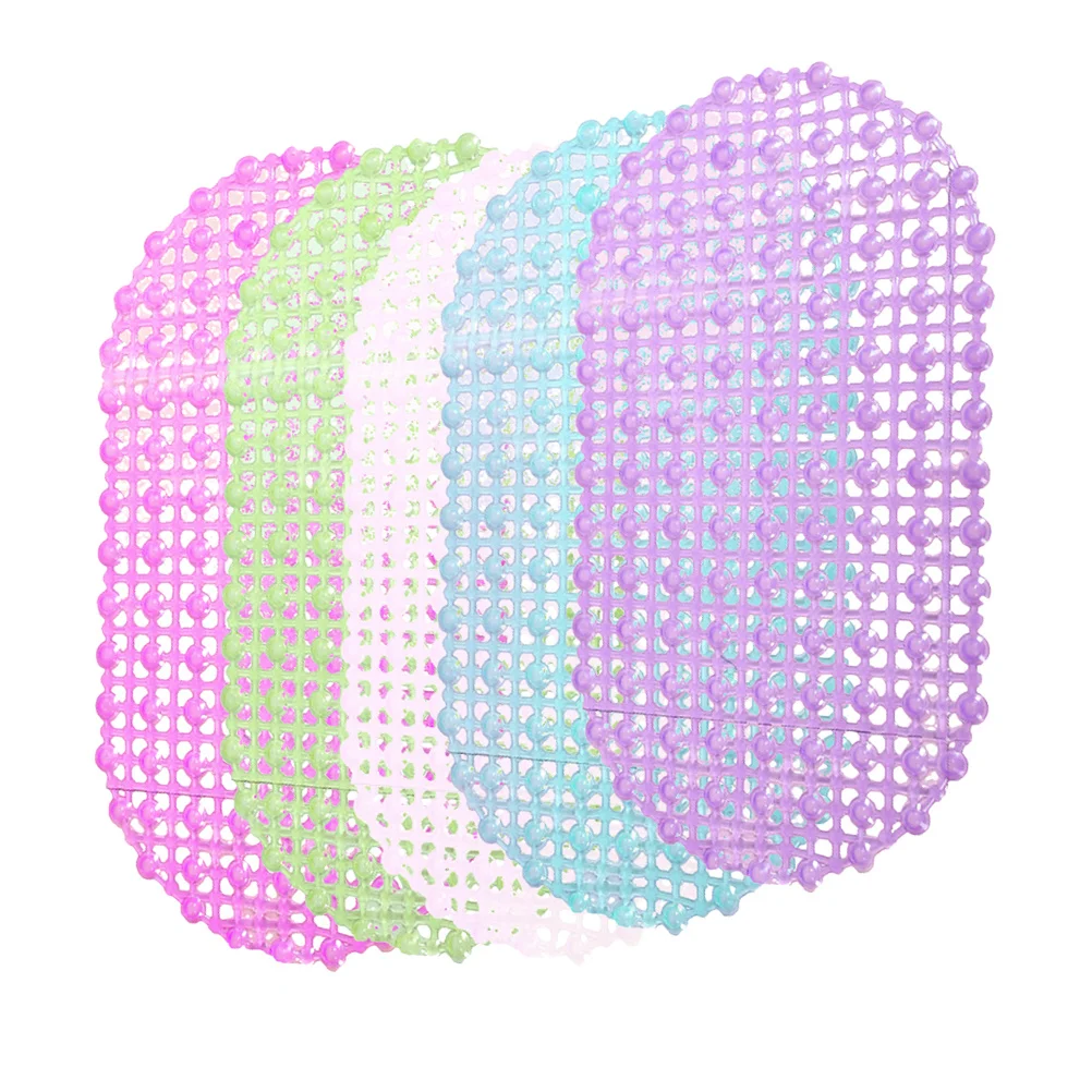 

5Pcs PVC Bathroom Non-Slip Mats Suction Cups Fast Drainage Anti-Skid Pads for Bathtub Shower Toilet Floor Home Hotel