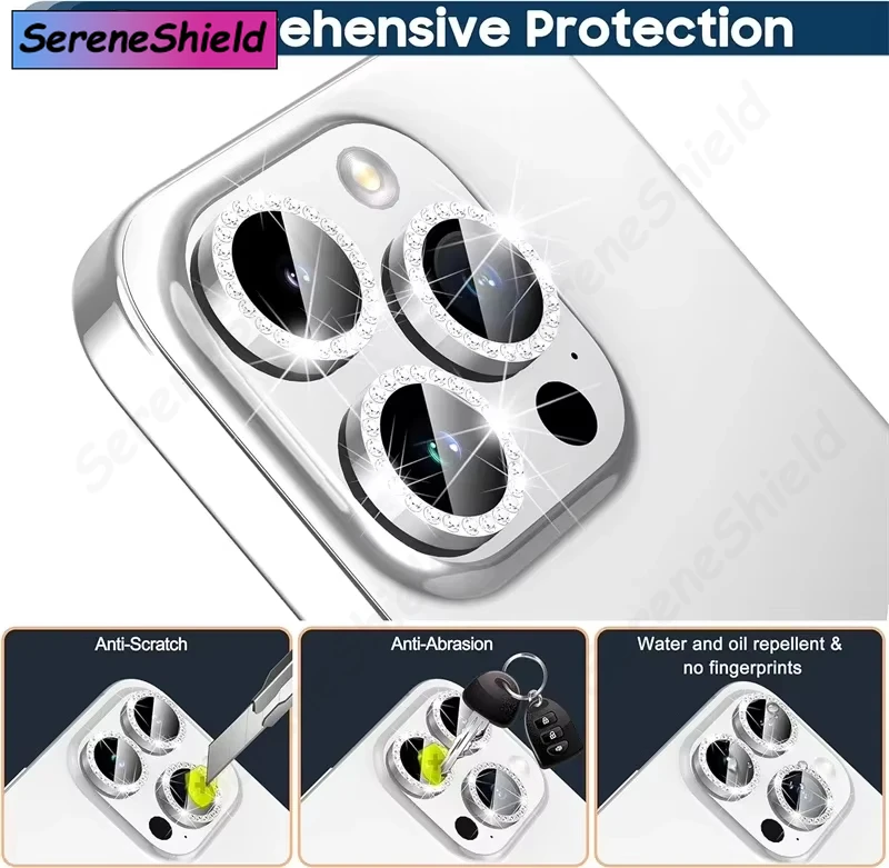 

Glitter Diamond Rhinestone Camera Lens Protector for iPhone 17 Air 16 16Pro 15 14 Pro Max Plus 13 12 Mini 11 16Pro 13Pro 12Pro